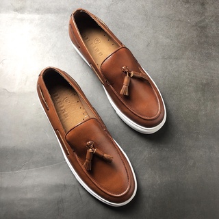 [ BH Keo Đế Trọn Đời ] Giầy Derby Air 03 Sneaker Leather - Màu Brown  - Da thật bảo hành 1 năm