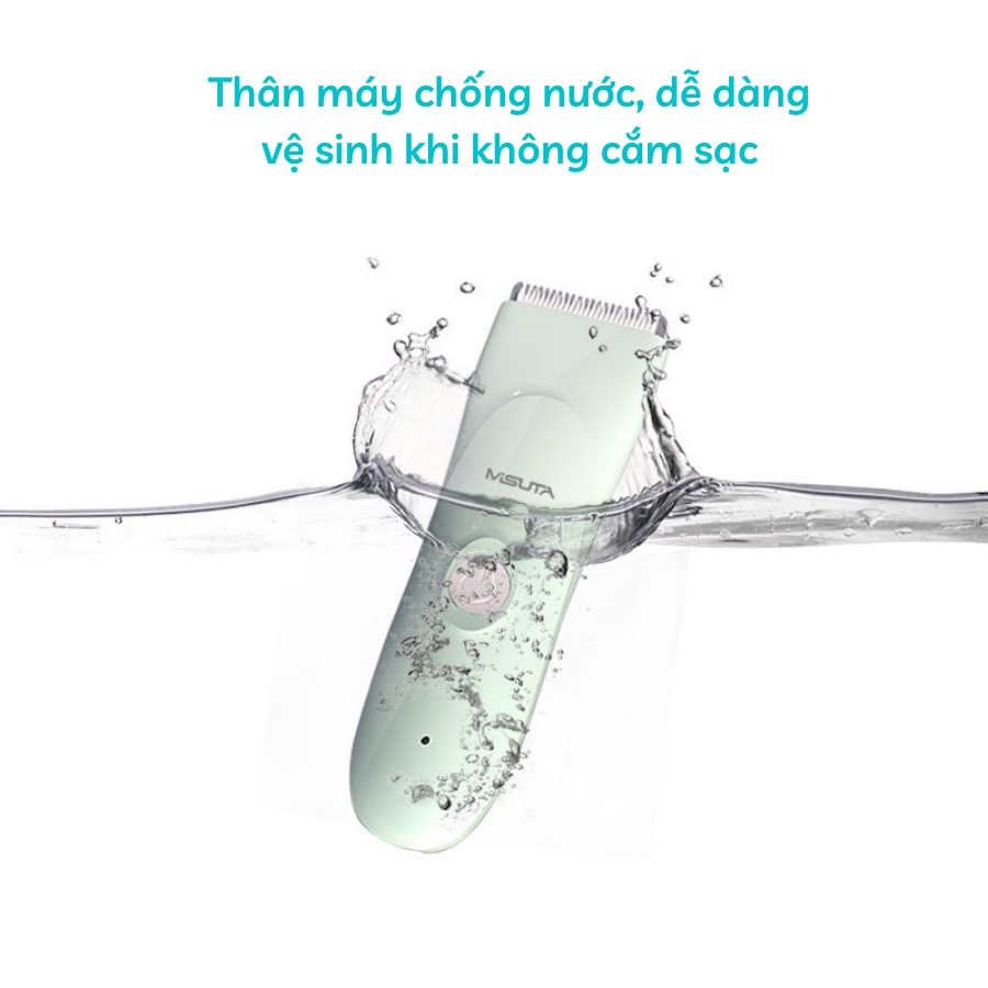 Tông Đơ Cắt Tóc Pin Sạc MISUTA Cao Cấp Chạy Êm Chống Nước Không Hút Tóc Cho Trẻ Sơ Sinh
