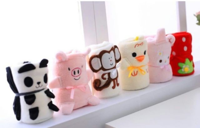 Chăn cuộn lông tuyết mềm mịn/ hình thú cho bé hàng chuẩn