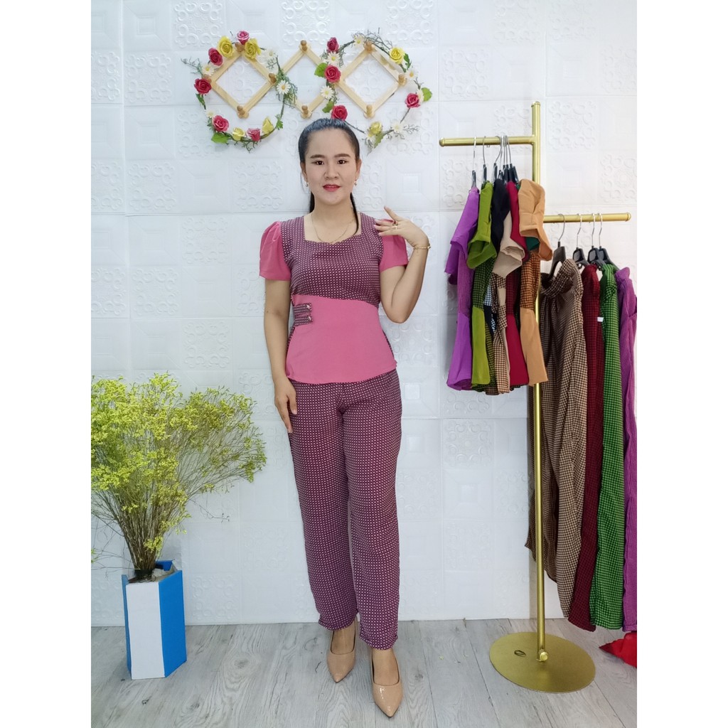 GIẢM GIÁ HÔM NAY BỘ MANGO PHỐI CARO NHÍ CAO CẤP