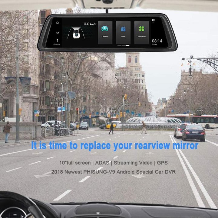 Bộ Camera hành trình 360 độ cao cấp Whexune V9 Plus tích hợp 4 camera, Android Wifi GPS - Bảo hành chính hãng 12 tháng