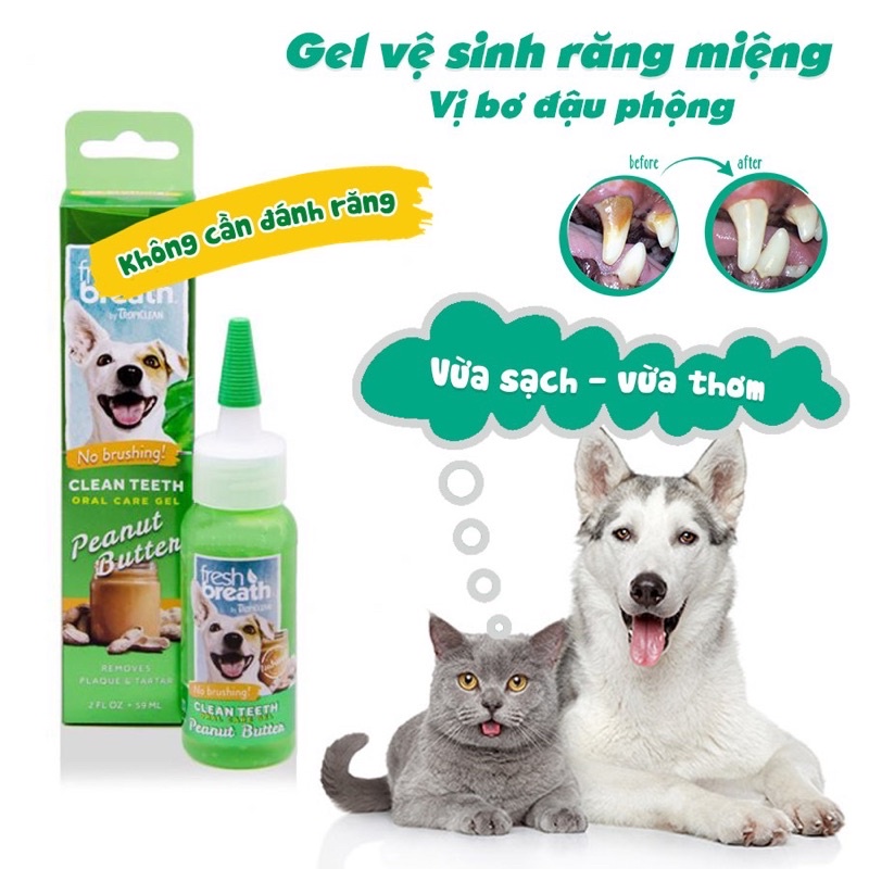 [ 59ml ] Gel vệ sinh răng miệng TropiClean không cần dùng bàn chải