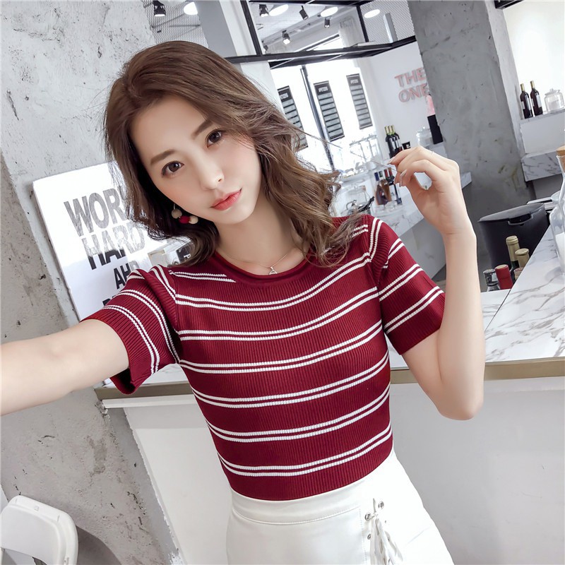 Áo Croptop dệt kim thiết kế ôm sát quyến rũ