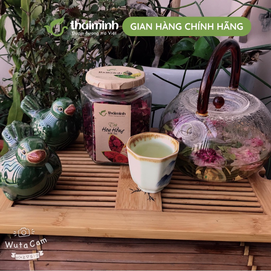 🌿CHÍNH HÃNG Trà Hoa Hồng Cổ Nguyên Bông Thượng Hạng Sấy Lạnh Thái Minh, Hũ Thủy Tinh Cao Cấp 28g 40g