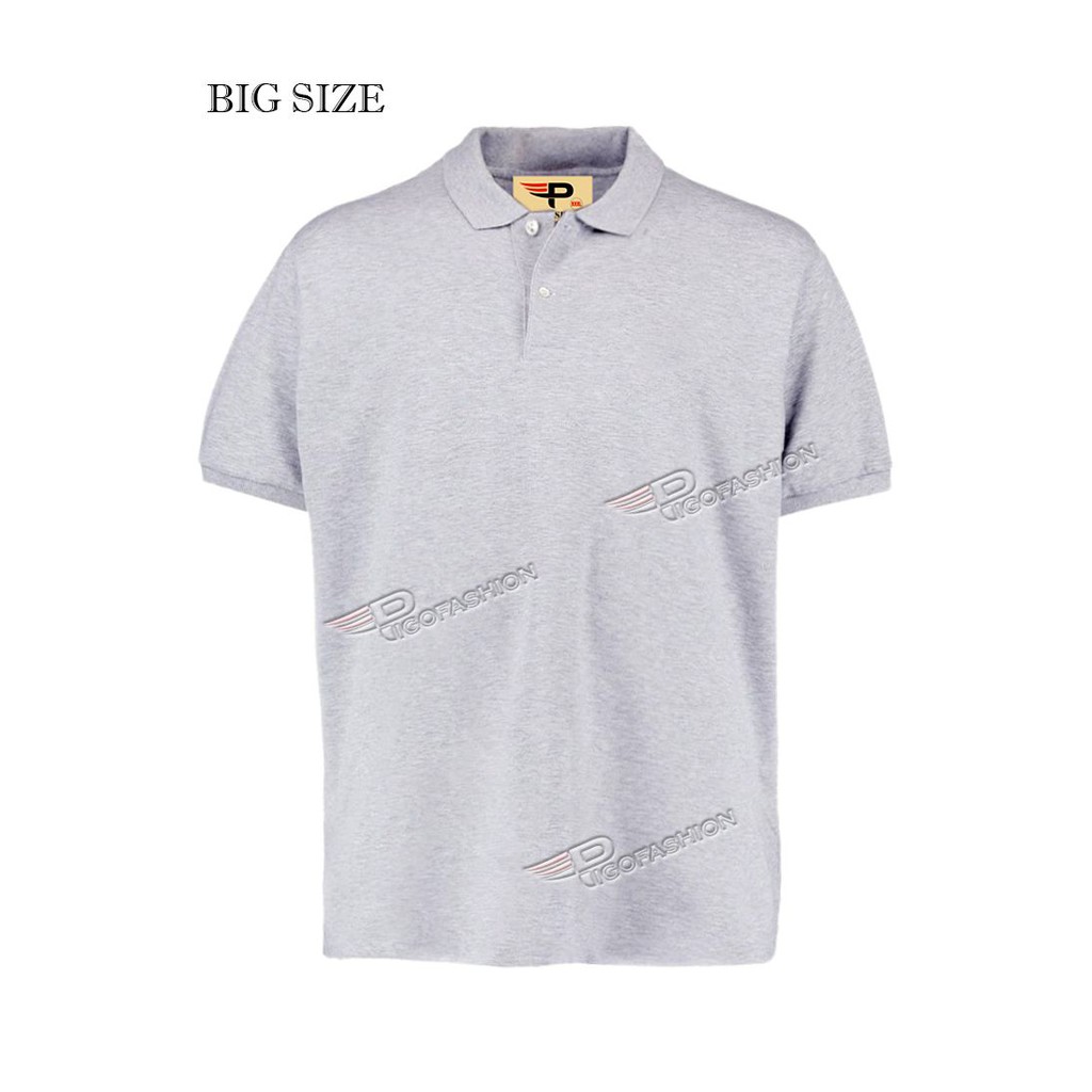 Áo thun nam big size cho người trên 80kg cổ bẻ cao cấp Pigofashion PB01 (xám) | BigBuy360 - bigbuy360.vn