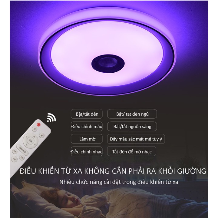 LOA ỐP TRẦN BLUETOOTH NGHE NHẠC KHÔNG DÂY TRÊN ĐIỆN THOẠI KIÊM ĐÈN ỐP TRẦN ÁNH SÁNG ĐỔI MÀU KÌ ẢO 120 MẮT LED RGB