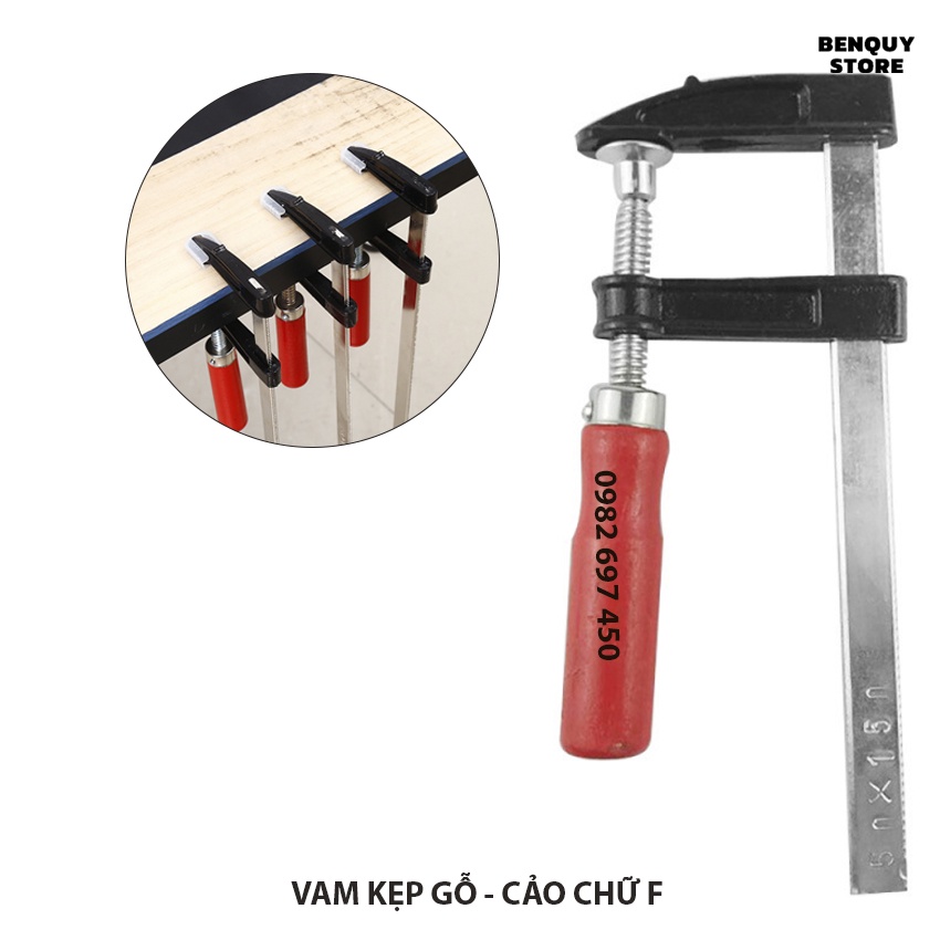VAM KẸP GỖ - CẢO CHỮ F NHIỀU KÍCH THƯỚC :LƯ 120X300, 120X400, 120X500, 120X600, 120X800, 120X100, 120X120, 120X150MM.