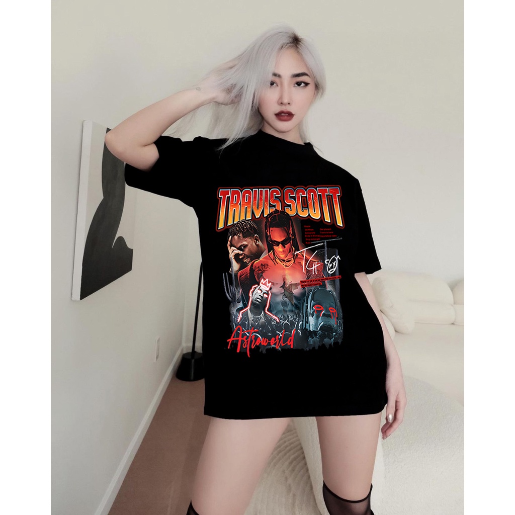 Áo Thun TRAVIS SCOTT Ulzzang Unisex 3 Màu- Áo Phông Tay Lỡ Nam Nữ 100% Cotton  - OCEAN.CLO