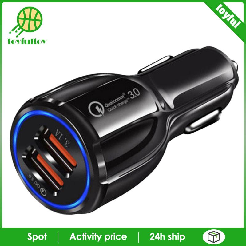 Cục Sạc USB Kép 5V 3.1A Màu Đen Chuyên Dụng Cho Xe Hơi Xe Máy