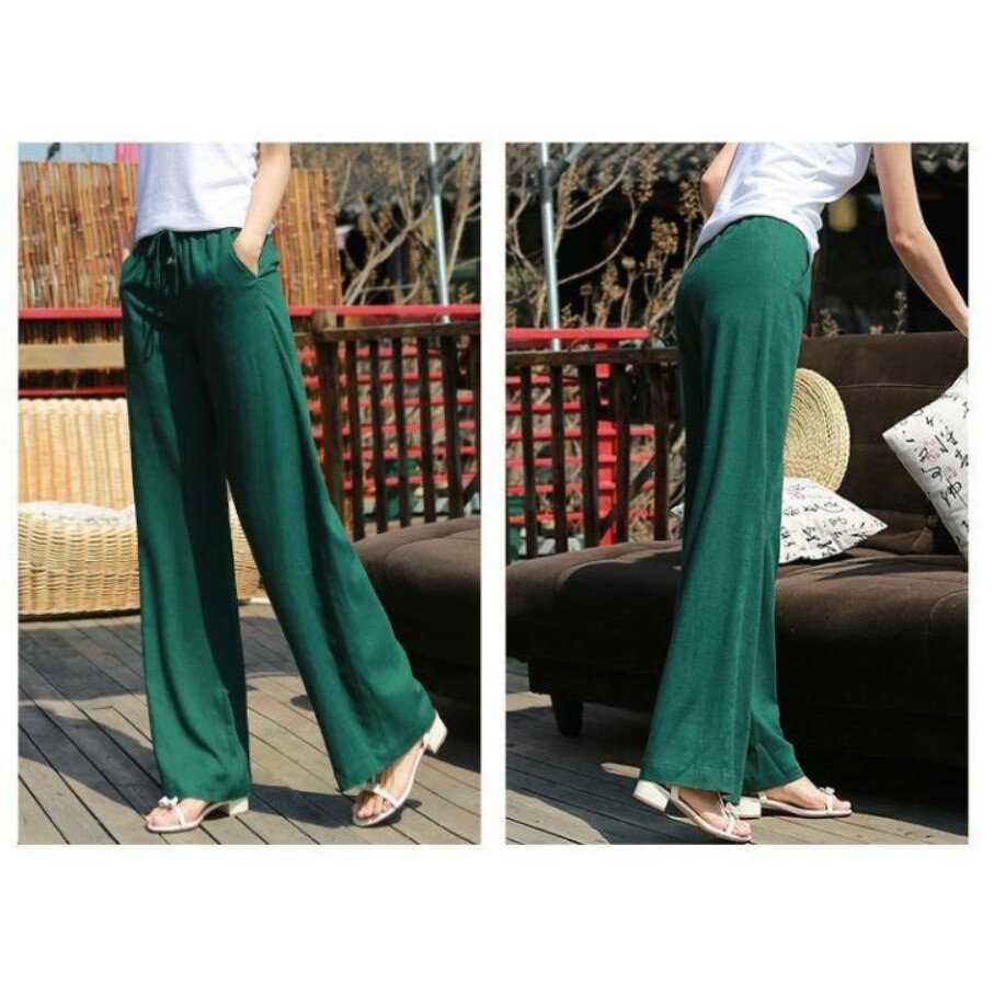 Women Straight Leg Pants High Waist Belt Loose Long Pants | BigBuy360 - bigbuy360.vn