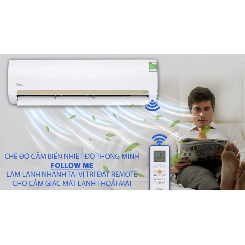 Điều hòa 1 chiều 9000BTU Midea MSMA3-10CRN1  - Miễn phí công lắp đặt - bảo hành 24 tháng