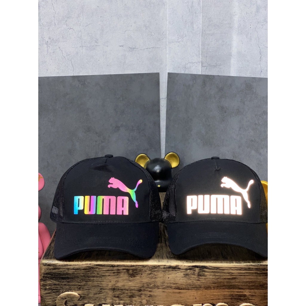 Nón in logo phản quang 7 màu, Mũ nam dạ quang phối lưới thoáng mát, phong cách thể thao basic, TX07