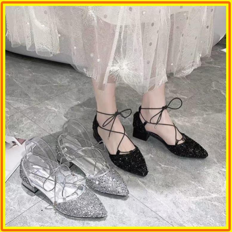 [C78]Guốc màu bạc đầu nhọn size 37