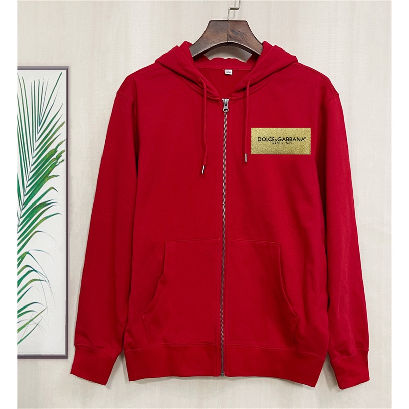 Áo khoác cotton có khóa kéo thêu LOGO D0LCE&GABBA Fall 2021 cho nam