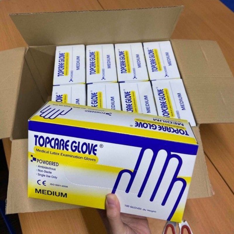 Găng tay y tế Asap/Topcare hàng nhập khẩu từ Malaysia hộp 100 chiếc