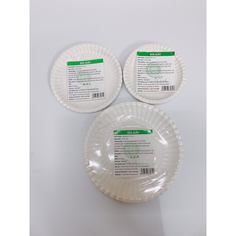 VỈ 10 ĐĨA GIẤY 13CM/ 16CM/ 19CM