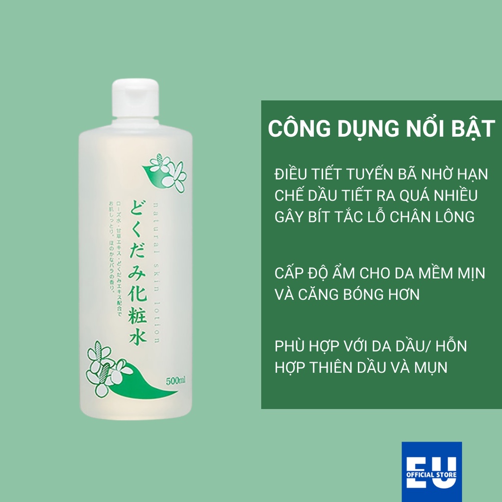 Nước Hoa Hồng Lotion Toner Diếp Cá Dokudami Ngăn Ngừa Mụn 500ml