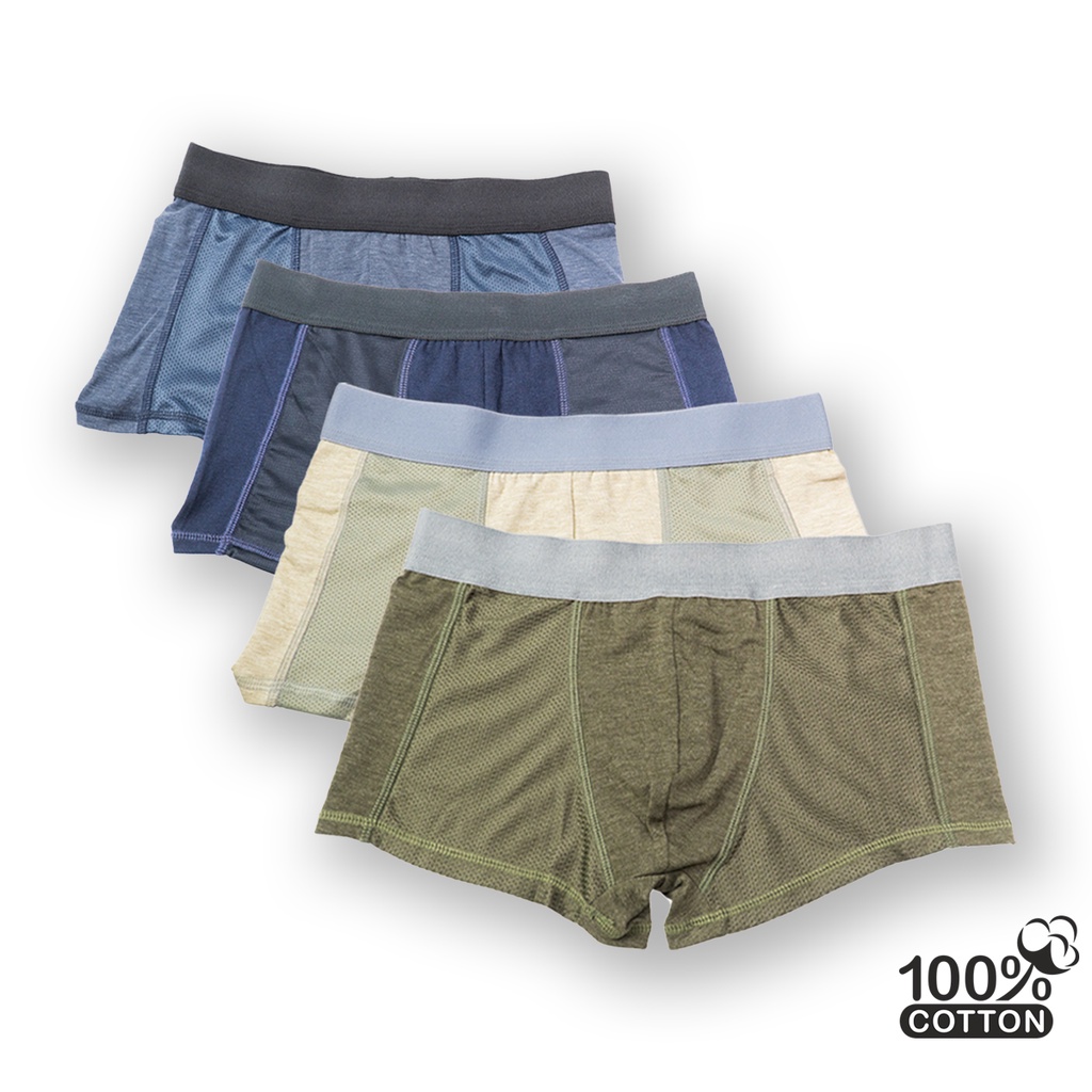 Hộp 5 Quần Lót Nam Citymen Boxer Nhiều Lưng Cao Cấp Vải Cotton Co Giãn 4 Chiều Có Phối Lưới Thoáng Khí Thấm Hút Cực Tốt