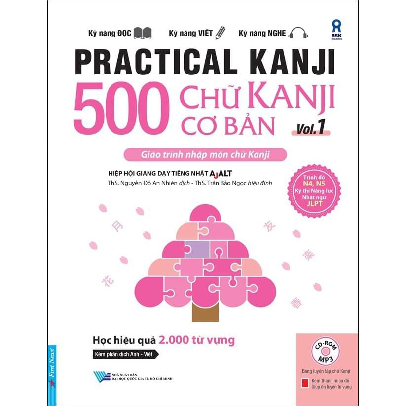 Sách - Combo 500 Chữ Kanji Cơ Bản Vol.1 + Vol.2 (kèm CD) - First News