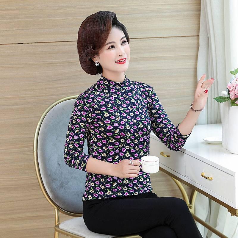 Áo thun tay dài thời trang cho phụ nữ trung niên