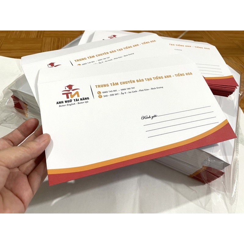 In Phong Bì Thư 12 x 22 cm Theo Yêu Cầu