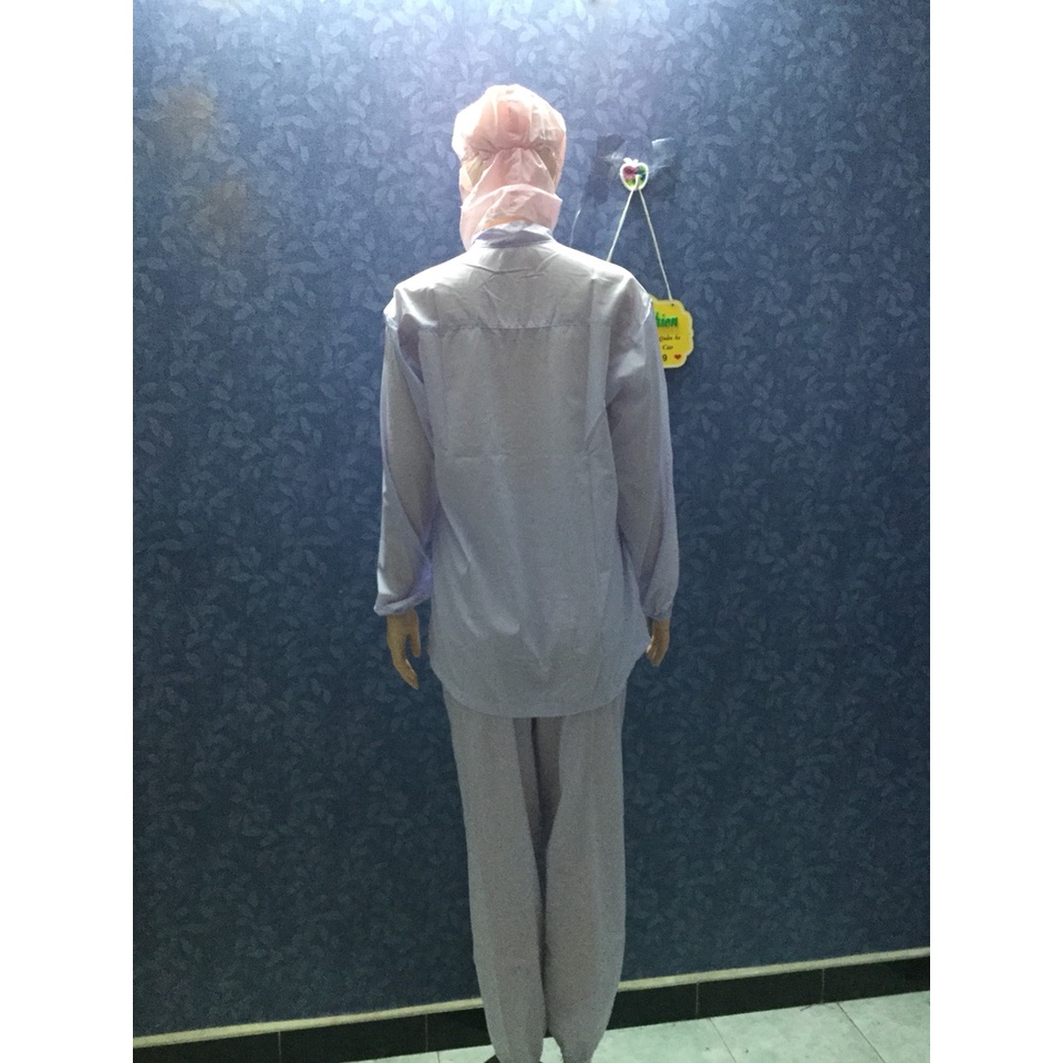 Nón Trùm Thực Phẩm Silk Cao Cấp Có Khẩu Trang Màu Hồng Nhạt_ Hình Chụp Thật