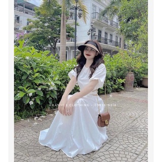 Đầm Maxi Tay Phồng Cột Nơ Lưng🎀Live 128
