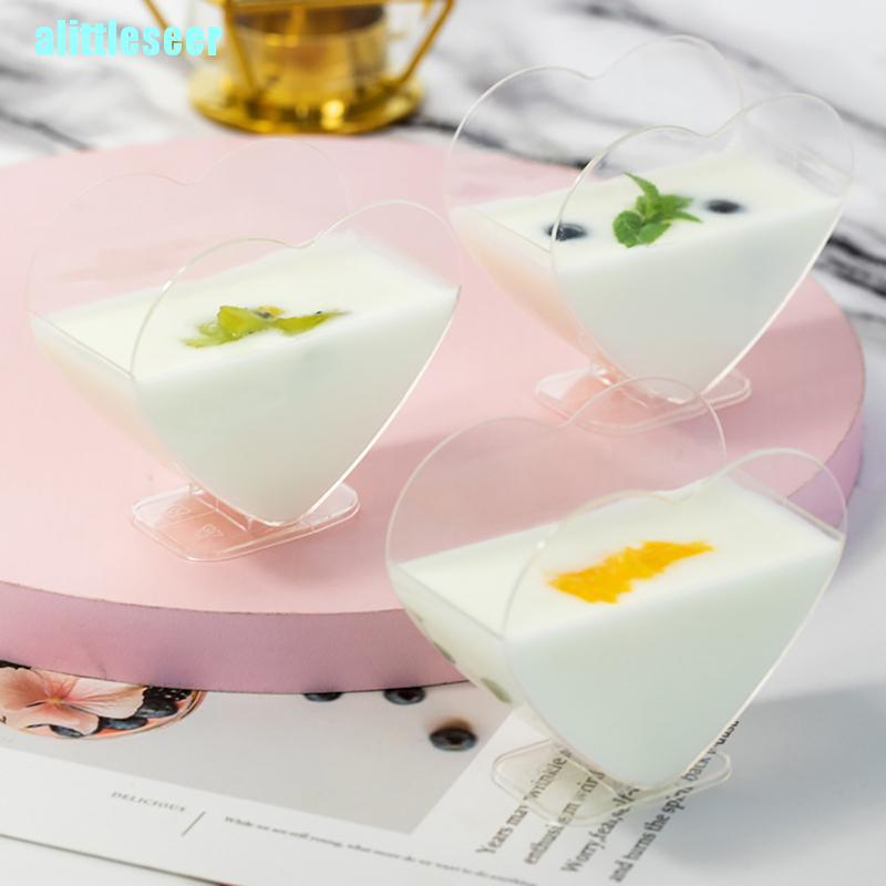 Cốc Nhựa Đựng Bánh Pudding Trái Tim Dùng Một Lần Tiện Lợi