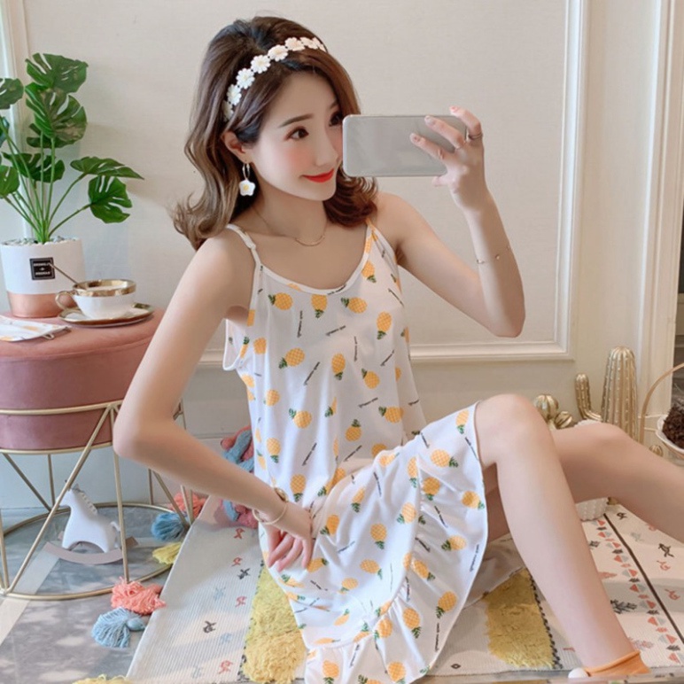 Giảm 69% Đầm ngủ 2 dây nhiều họa tiết xinh xắn cho nữ, F-M _Giá Gốc_ 104354 - 64C148-1