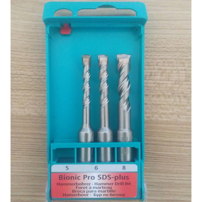 Hộp 3 mũi khoan Heller Bionic Pro (Chuôi SDS Plus, SX tại Đức)