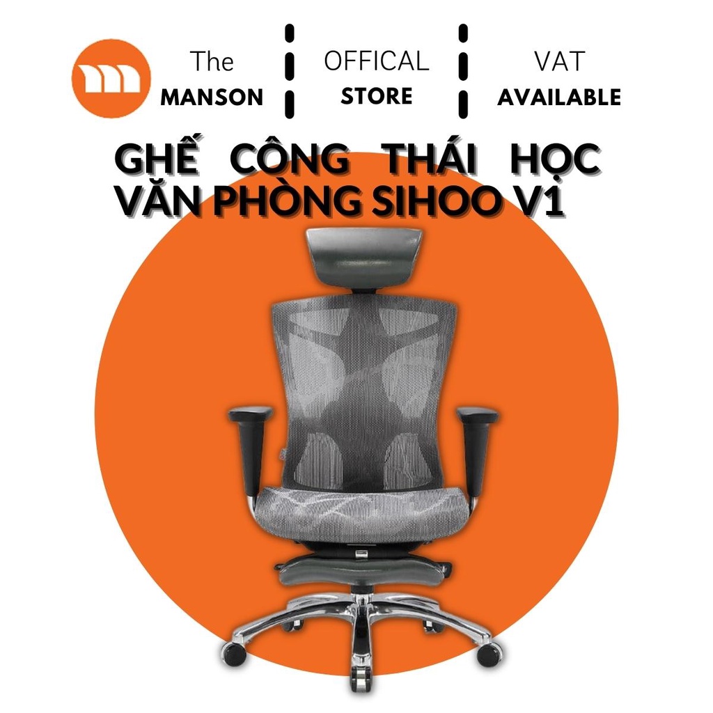 Ghế Văn Phong Gaming Công Thái Học Ergonomic Sihoo V1 Tựa Đầu Tay Linh Hoạt Bảo Vệ Cột Sống