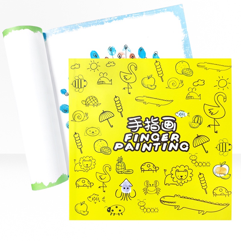 Bộ Thẻ Vẽ Bằng Ngón Tay Không Độc Hại Họa Tiết Hoạt Hình Dễ Thương Có Thể Rửa Sạch Dành Cho Trẻ Em
