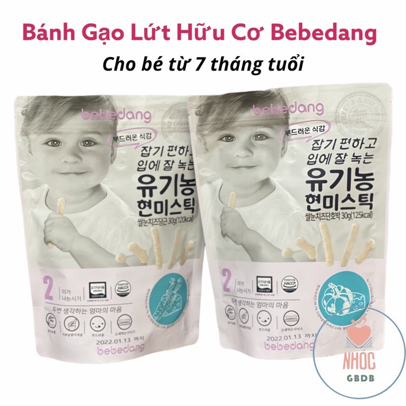 [3/2022] Bánh gạo lứt hữu cơ Bebedang cho bé 7m+ (túi zip 30g)