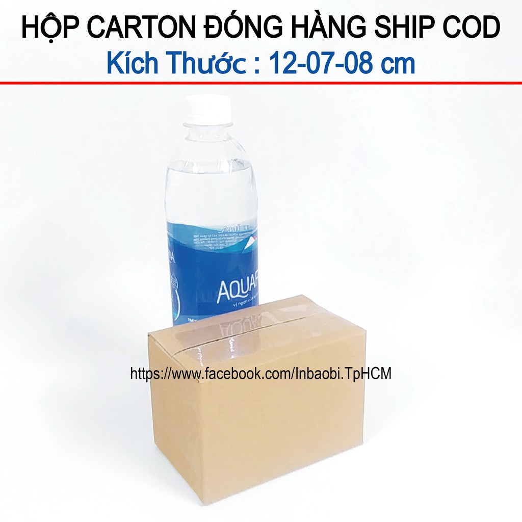 50 Hộp 12x7x8 cm, Hộp Carton 3 lớp đóng hàng chuẩn Ship COD (Green &amp; Blue Box, Thùng giấy - Hộp giấy giá rẻ)