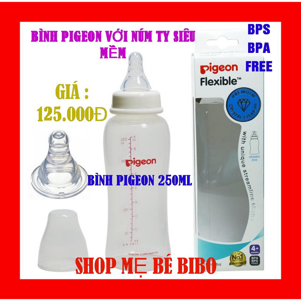 BÌNH SỮA PIGEON STREAMLINE 150ML, 250ML