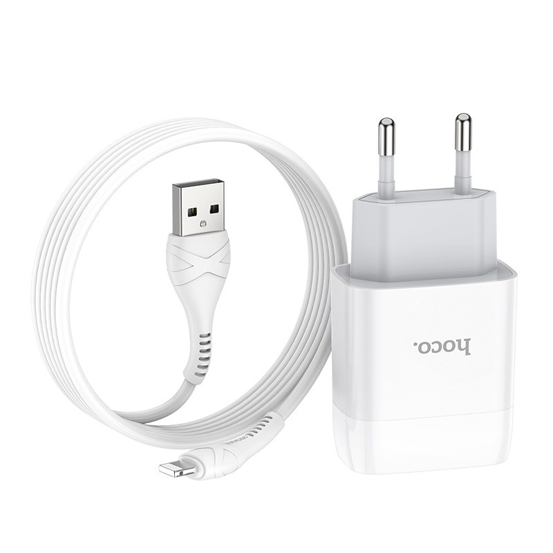 Combo củ cáp sạc nhanh Hoco C72 Lightning cho iPhone, iPad