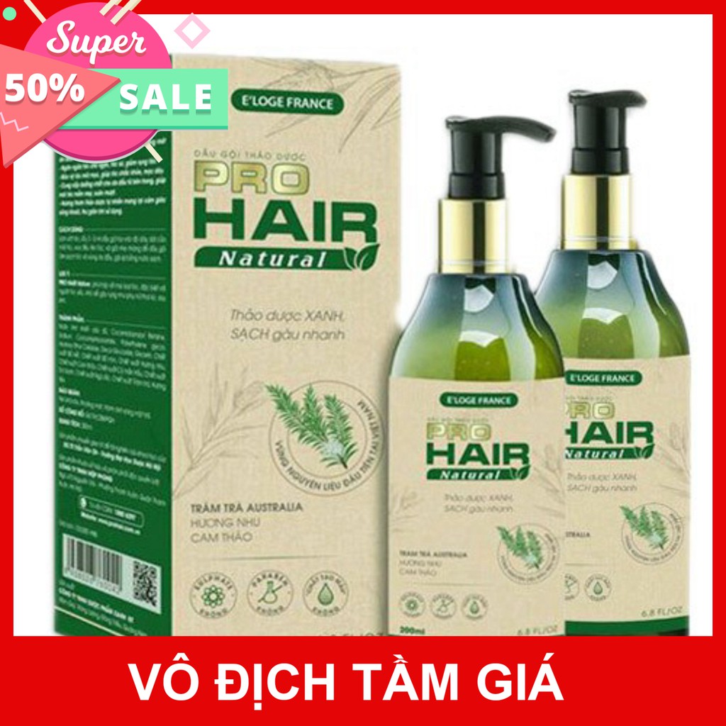 Dầu gội thảo dược Pro Hair Natural 200ml - Hương thơm thảo dược tự nhiên mang lại cảm giác sảng khoái, thư giãn