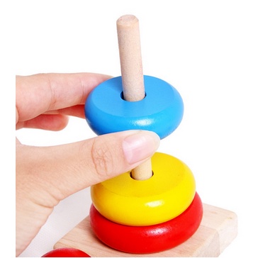 Đồ chơi xếp tháp bằng gỗ cho bé size bé