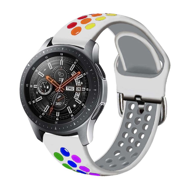 Dây Đeo Silicone Cầu Vồng Cho Đồng Hồ Thông Minh Huawei Gt / Samsung Galaxy Watch / Amazfit