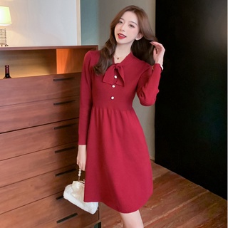 Button Long Sleeve Pillow Dress