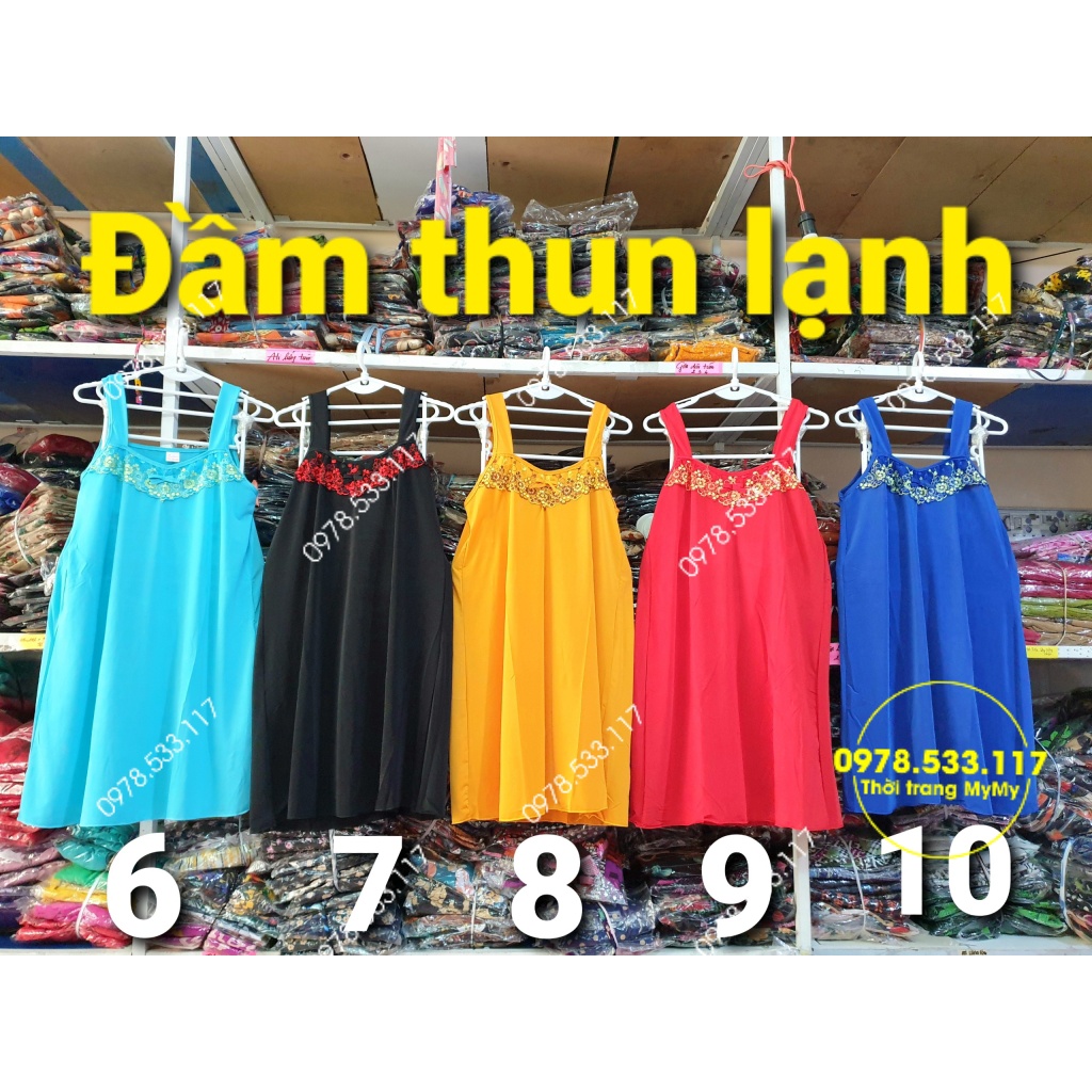 Đầm ngủ thun lạnh quai bảng nhiều màu đẹp