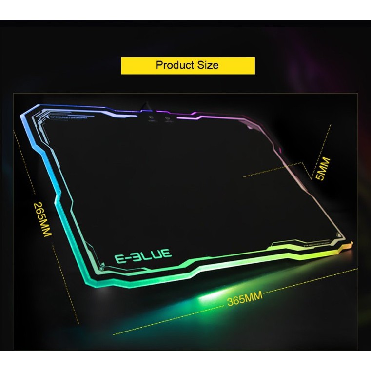 Bàn di chuột RGB E-BLUE EMP013 - Kích thước 265 x 365 x 5 mm I Mouse Pad Led RGB E-Blue EMP 013