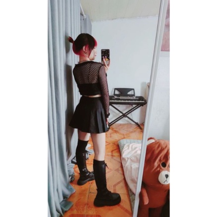 ÁO CROPTOP DÀI TAY REN LƯỚI, ÁO TẬP NHẢY DANCE