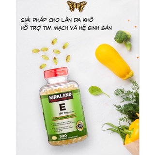 Viên uống bổ sung Vitamin E Kirkland của Mỹ lọ 500 viên