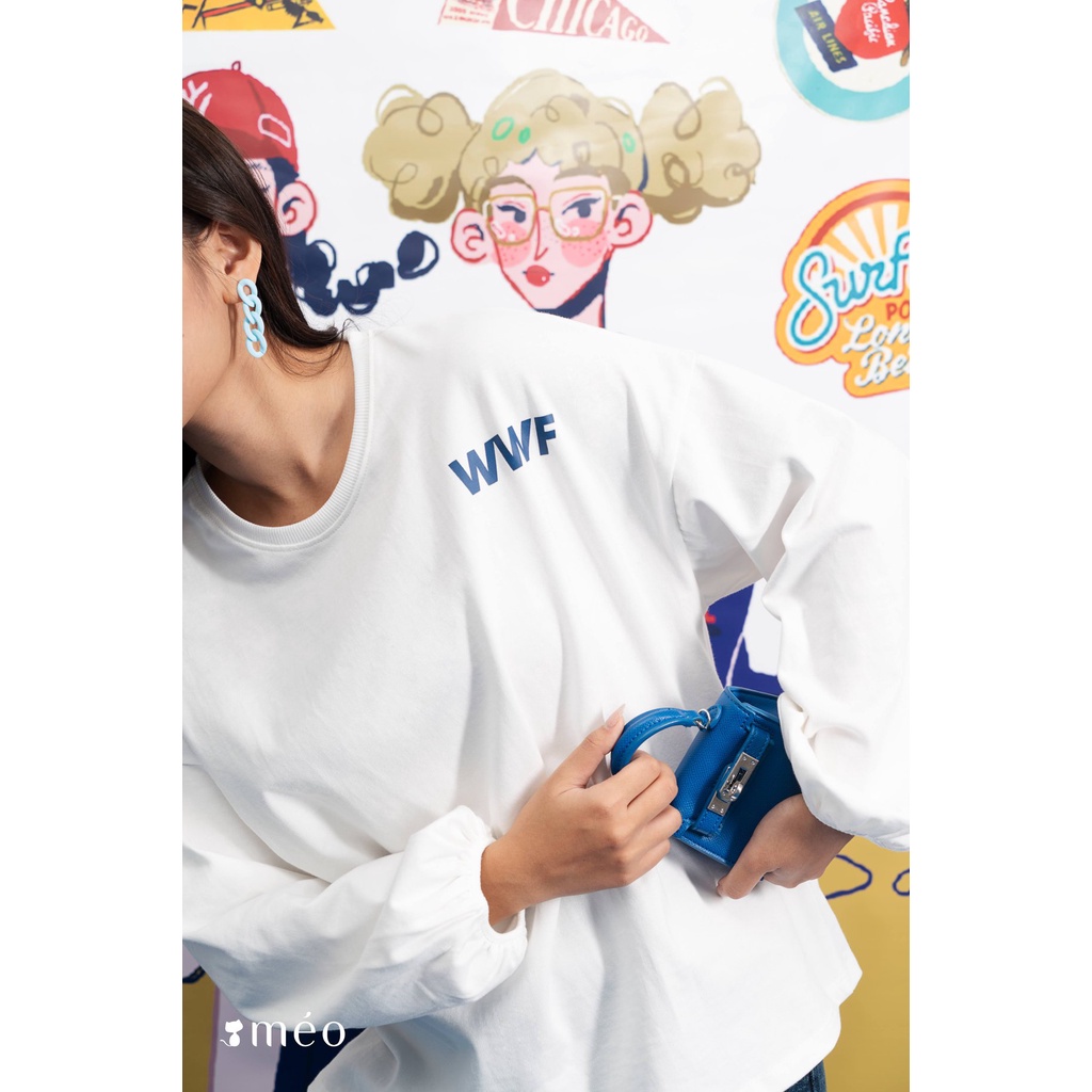 Áo thun dài tay cổ tròn WWF [ Méo shop ] | BigBuy360 - bigbuy360.vn