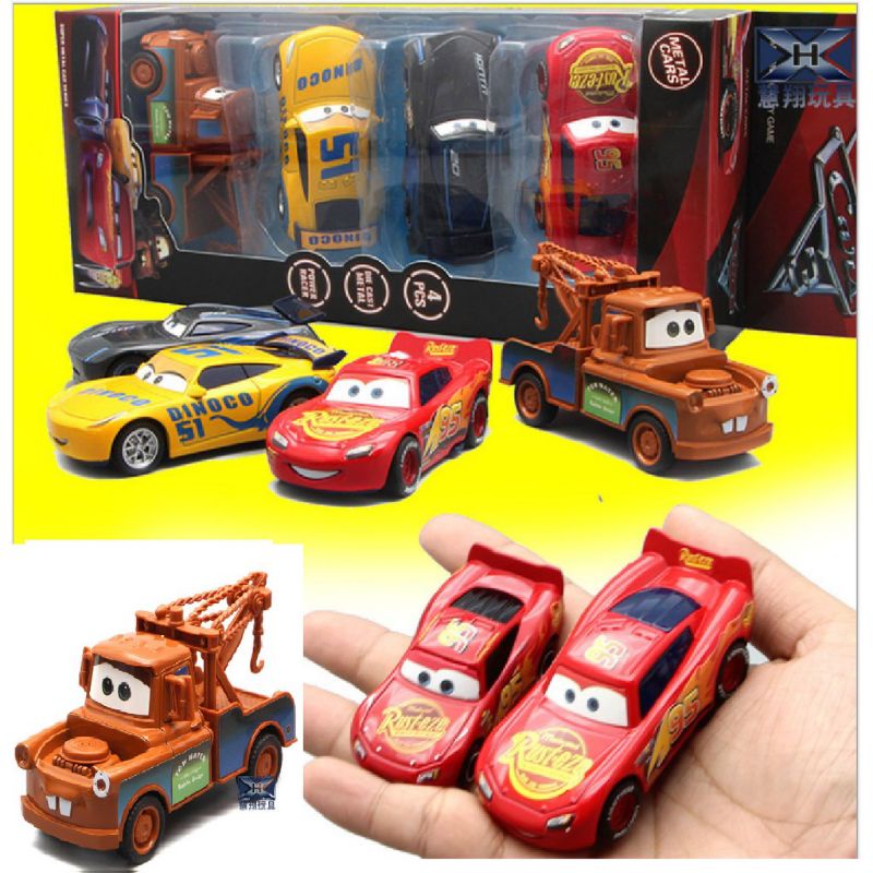 Đồ chơi bộ 4 xe McQueen bằng kim loại siêu bền siêu đẹp
