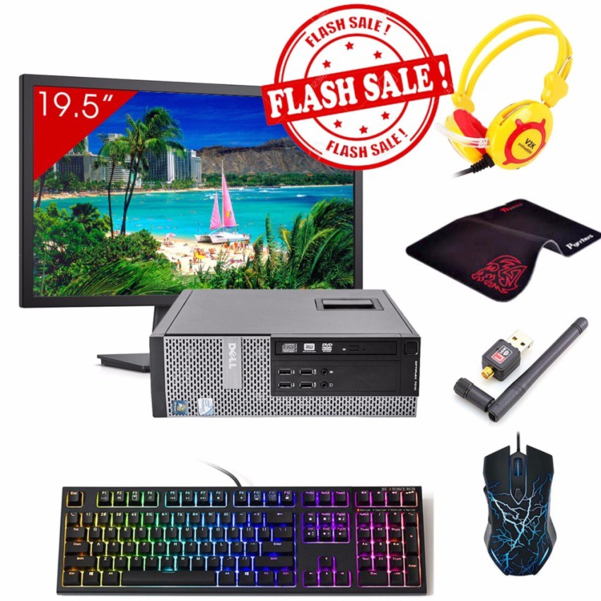 Máy tính Văn Phòng DELL OPTIPLEX 7010 SFF + Màn hình Dell 19.5inch (Core I7 3770, Ram 8GB, HDD 1TB) + Quà Tặng