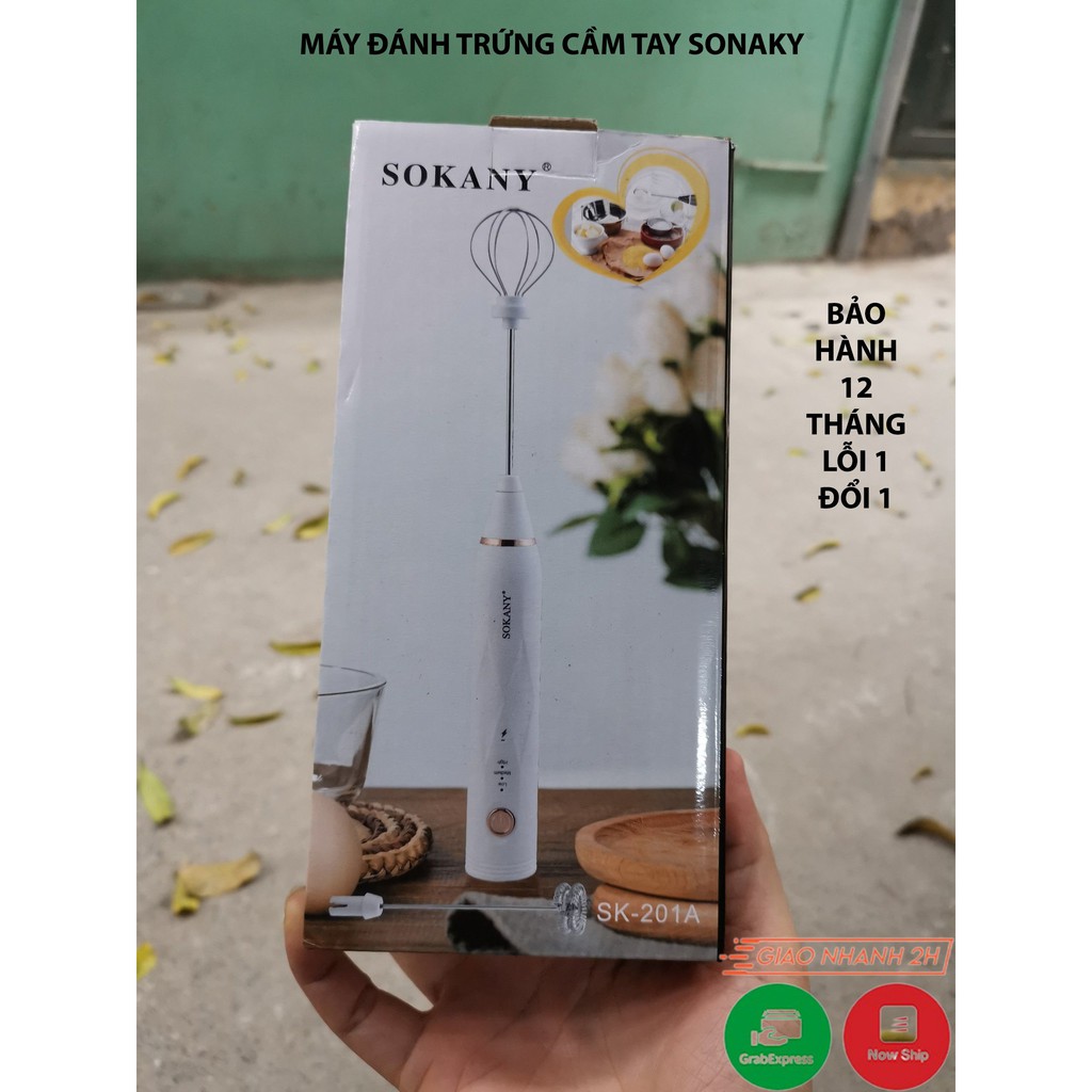 Máy đánh bọt cafe trứng cầm tay mini Sokany sử dụng pin sạc cao cấp Nobihome,máy đánh trứng cafe cầm tay mini