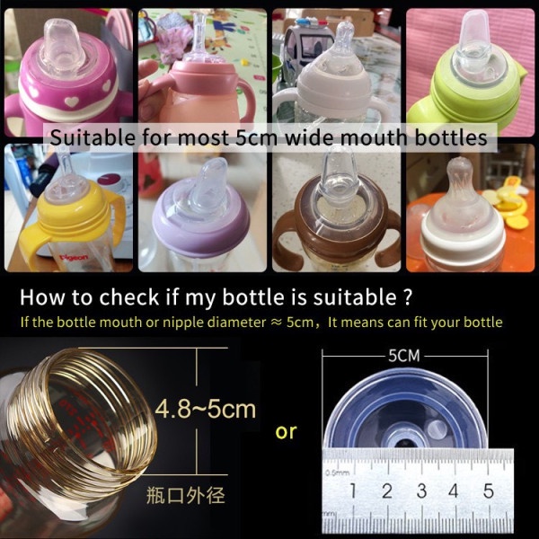 Núm ti các loại cổ rộng 5cm kèm van chống sặc dùng cho bình cổ rộng