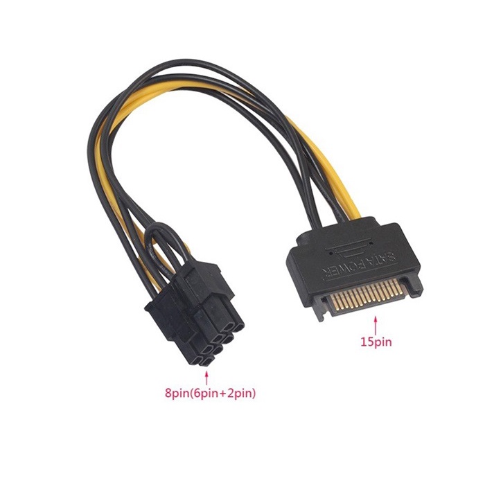 Dây chuyển nguồn SATA ra 6 Pin cho card đồ hoạ